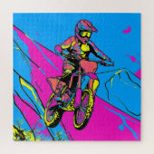 Downhill Mountain Run - Motocross Rider Legpuzzel (Verticaal)