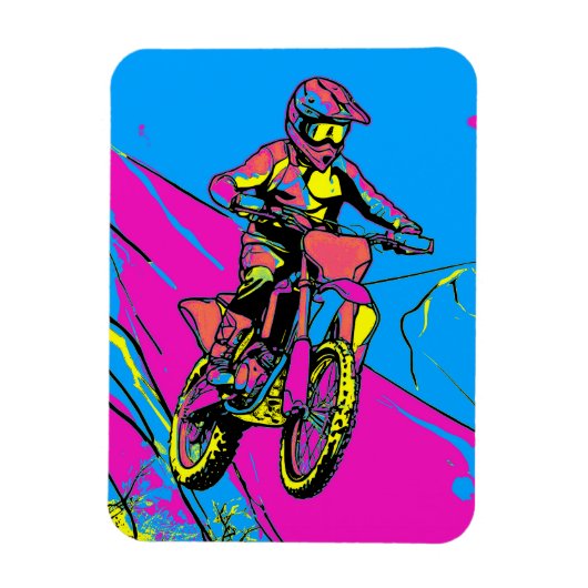 Downhill Mountain Run - Motocross Rider Magneet (Verticaal)