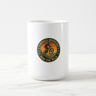 Downhill Mountainbike Avontuur Badge bij Zonsonder Koffiemok