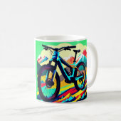 Downhill Mountainbike Kunst Koffiemok (Voorkant rechts)