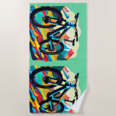 Downhill Mountainbike Kunst Strandlaken (Voorkant)