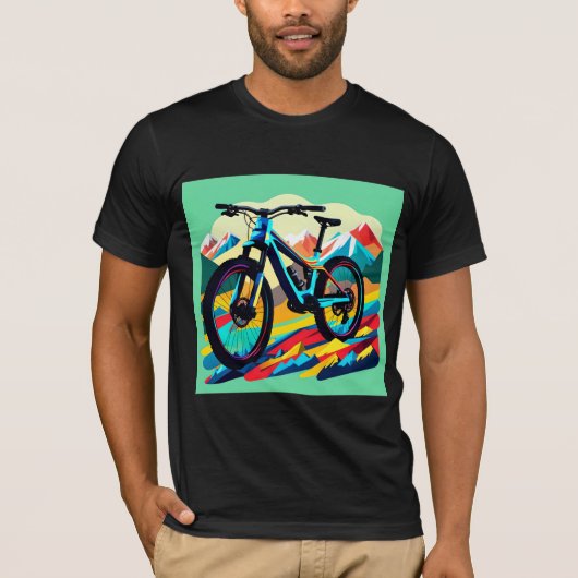 Downhill Mountainbike Kunst T-shirt (Voorkant)