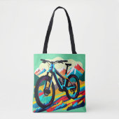 Downhill Mountainbike Kunst Tote Bag (Voorkant)
