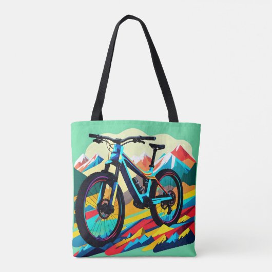 Downhill Mountainbike Kunst Tote Bag (Achterkant)