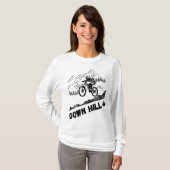 Downhill Mountainbiken retro fietser T-shirt (Voorkant volledig)