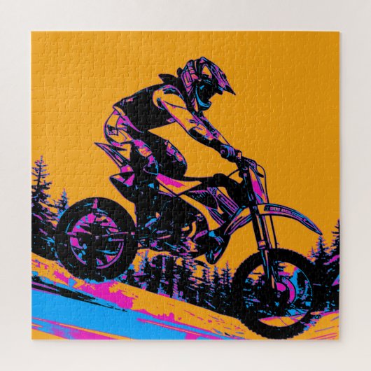 Downhill Racer - Motocrossrijder Legpuzzel (Verticaal)