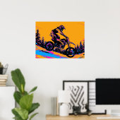 Downhill Racer - Motocrossrijder Poster (Thuiskantoor)
