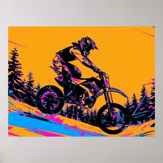 Downhill Racer - Motocrossrijder Poster (Voorkant)