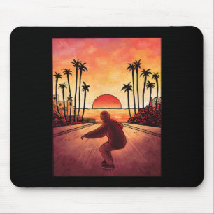 Downhill Skate Aquarel Heuvel Sport Skateboarden Muismat