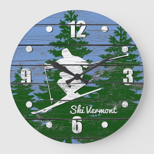 Downhill Ski Personalize Grote Klok (Voorkant)