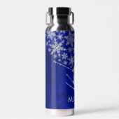 Downhill Skier Blue Monogram Waterfles (Voorkant)