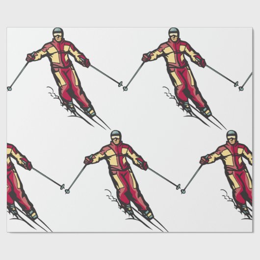 Downhill Skier Cadeaupapier (Vlak)