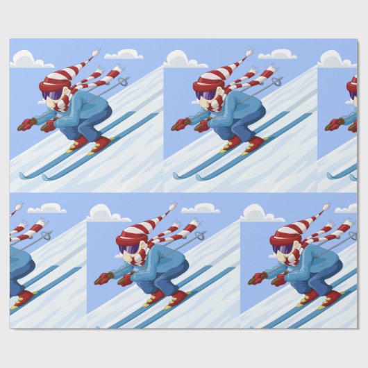 Downhill Skier Cadeaupapier (Vlak)