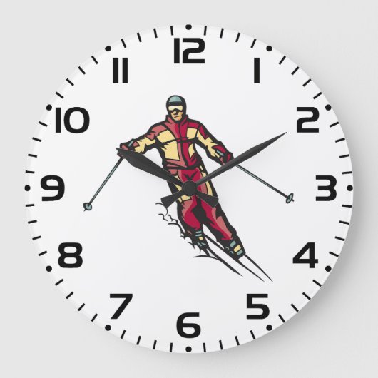 Downhill Skier Grote Klok (Voorkant)