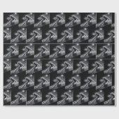 Downhill skiër met lichte paden cadeaupapier (Vlak)