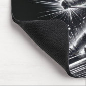 Downhill skiër met lichte paden muismat (Hoek)