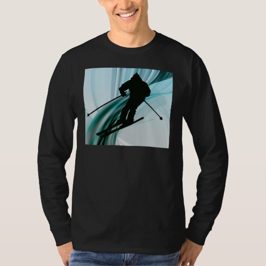 Downhill Skier op Icy Ribbons T-shirt (Voorkant)