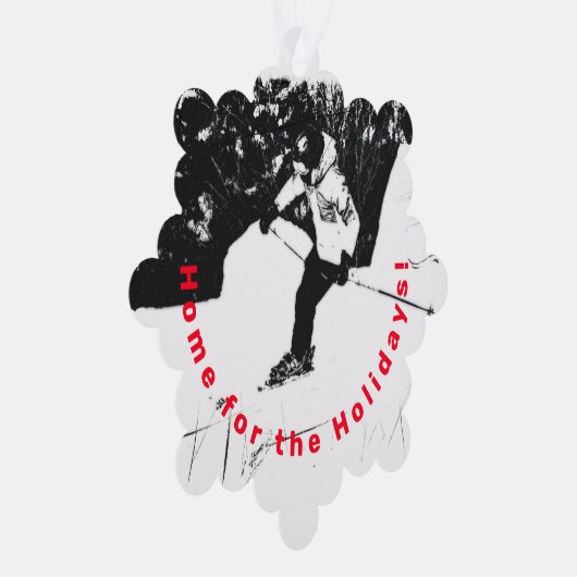 Downhill Skier Ornament Kaart (Rechts)