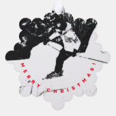 Downhill Skier Ornament Kaart (Achterkant)