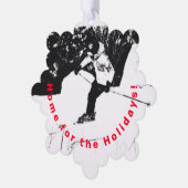 Downhill Skier Ornament Kaart (Links)