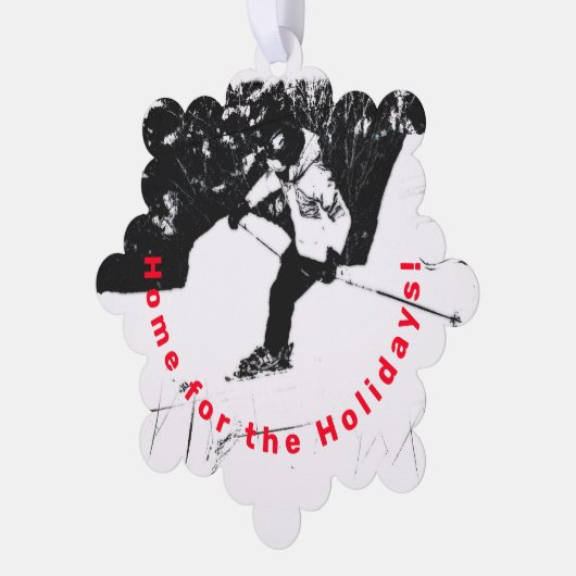 Downhill Skier Ornament Kaart (Links)