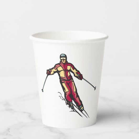 Downhill Skier Papieren Bekers (Voorkant)