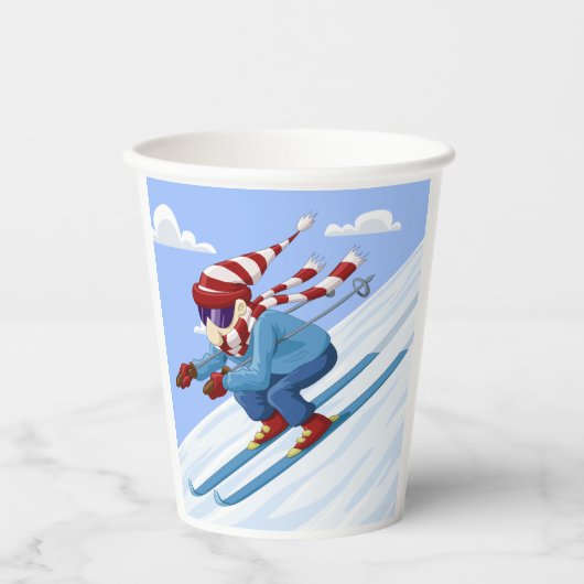 Downhill Skier Papieren Bekers (Voorkant)