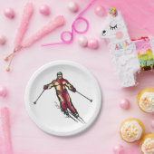 Downhill Skier Papieren Bordje (Feest)