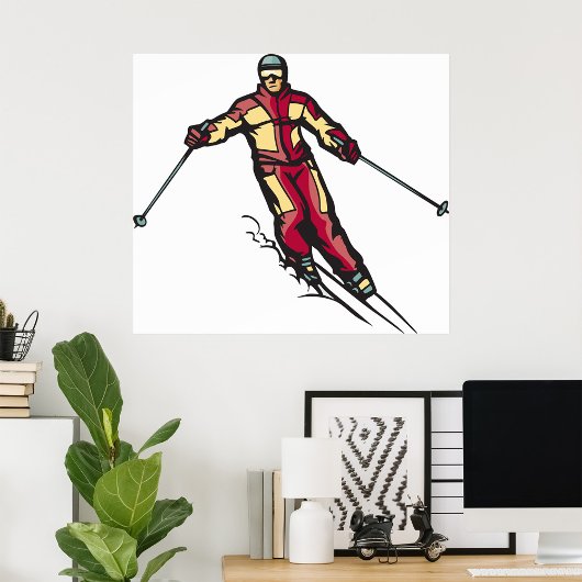 Downhill Skier Poster