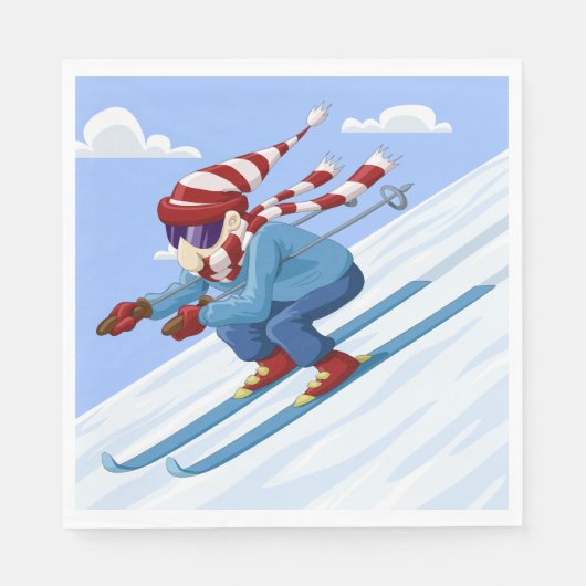 Downhill Skier Servet (Voorkant)