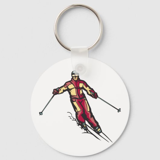 Downhill Skier Sleutelhanger (Voorkant)