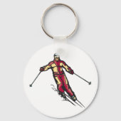 Downhill Skier Sleutelhanger (Achterkant)