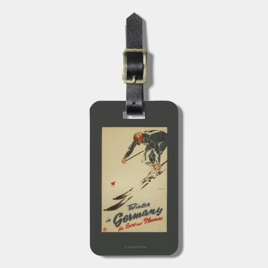 Downhill Skier - Sportbeoefening en Plezier Bagagelabel (Voorkant verticaal)