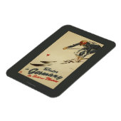 Downhill Skier - Sportbeoefening en Plezier Magneet (Linkerzijde)