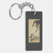 Downhill Skier - Sportbeoefening en Plezier Sleutelhanger (Voorkant Links)