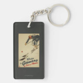 Downhill Skier - Sportbeoefening en Plezier Sleutelhanger (achterkant)