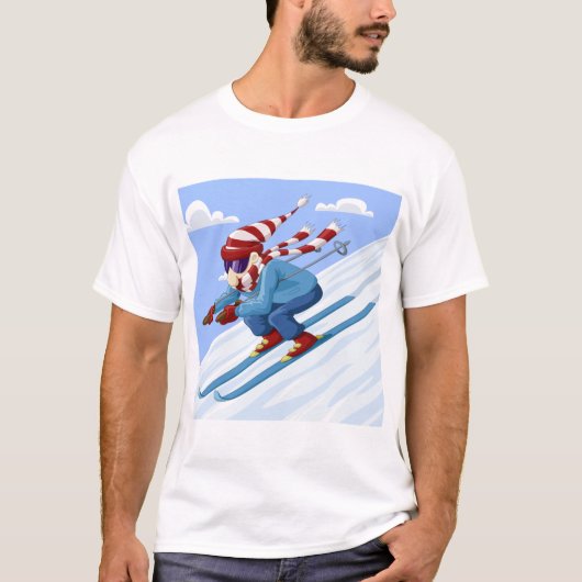 Downhill Skier T-shirt (Voorkant)