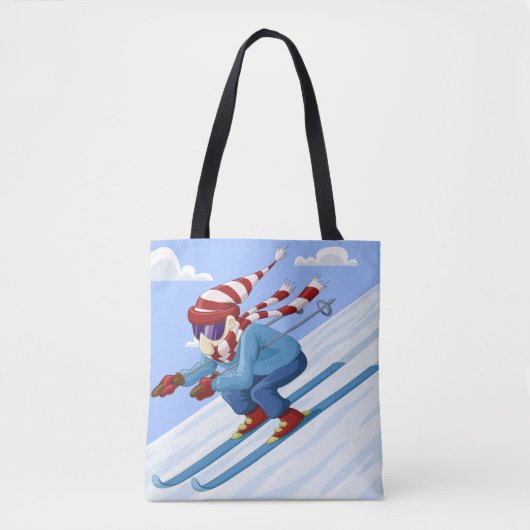 Downhill Skier Tote Bag (Voorkant)