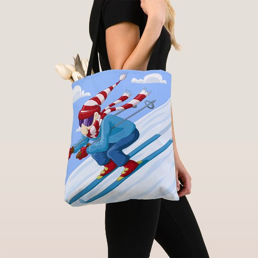 Downhill Skier Tote Bag
