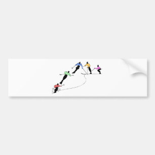 DOWNHILL SKIERS SNEEUW SPORT BUMPERSTICKER