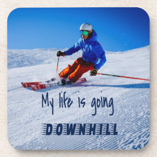 Downhill Skiing Funny Motivatie Snow Ski Bier Onderzetter