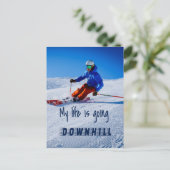 Downhill Skiing Funny Motivatie Snow Ski Briefkaart (Staand voorkant)