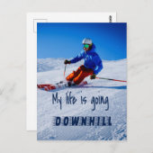 Downhill Skiing Funny Motivatie Snow Ski Briefkaart (Voorkant / Achterkant)