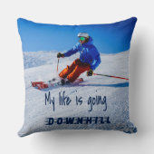 Downhill Skiing Funny Motivatie Snow Ski Kussen (Achterkant)