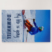 Downhill Skiing Funny Motivatie Snow Ski Legpuzzel (Horizontaal)