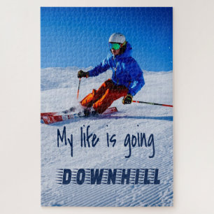Downhill Skiing Funny Motivatie Snow Ski Legpuzzel