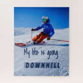 Downhill Skiing Funny Motivatie Snow Ski Legpuzzel (Verticaal)