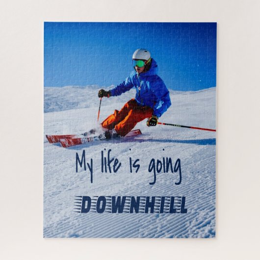 Downhill Skiing Funny Motivatie Snow Ski Legpuzzel (Verticaal)