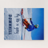 Downhill Skiing Funny Motivatie Snow Ski Legpuzzel (Horizontaal)