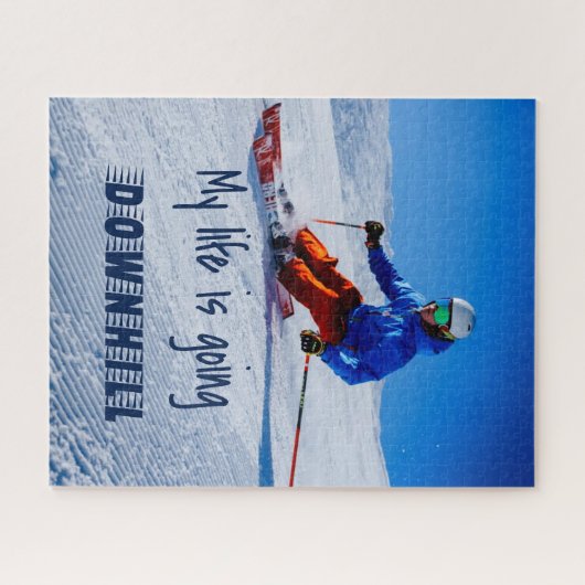 Downhill Skiing Funny Motivatie Snow Ski Legpuzzel (Horizontaal)